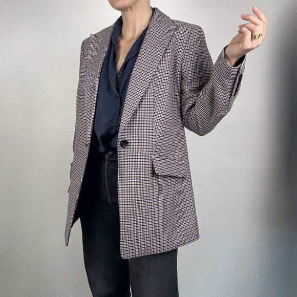 Talbots Oversized Boyfriend Blazer – Academia Preppy Style, Cotton Wool Jacket - Picture 2 of 15